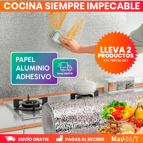 PAGA 1 LLEVA 2 PAPEL ALUMINIO ADHESIVO + REGALO