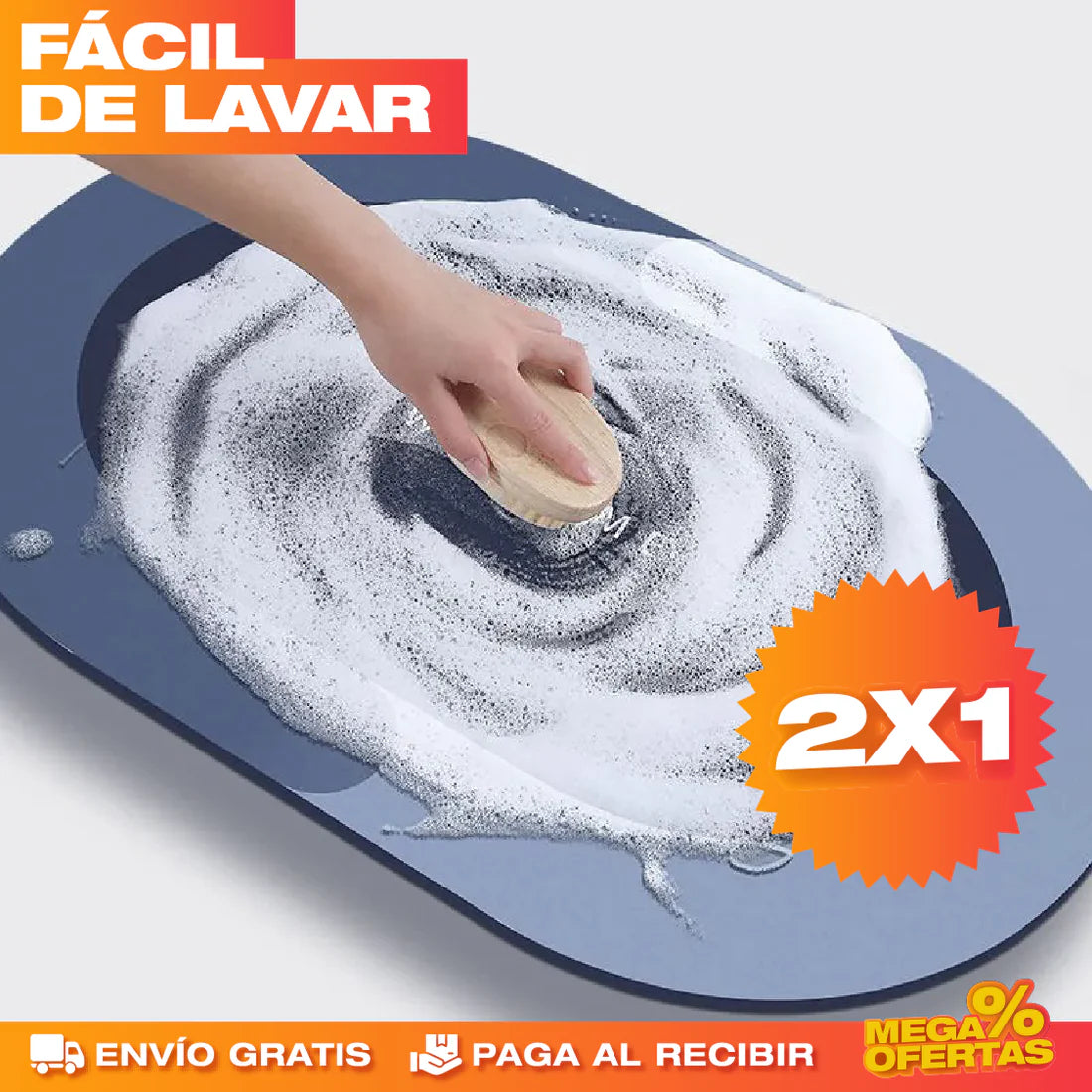 Paga 1 Lleva 2 Súper Alfombra Antideslizante Ultra Absorbente + REGALO