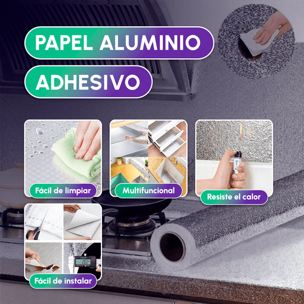 PAGA 1 LLEVA 2 PAPEL ALUMINIO ADHESIVO + REGALO