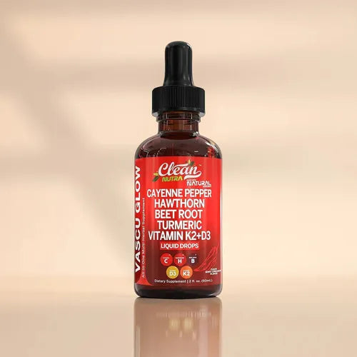 Vascu Glow Clean Nutra | Gotas Líquidas para Circulación, Energía y Corazón