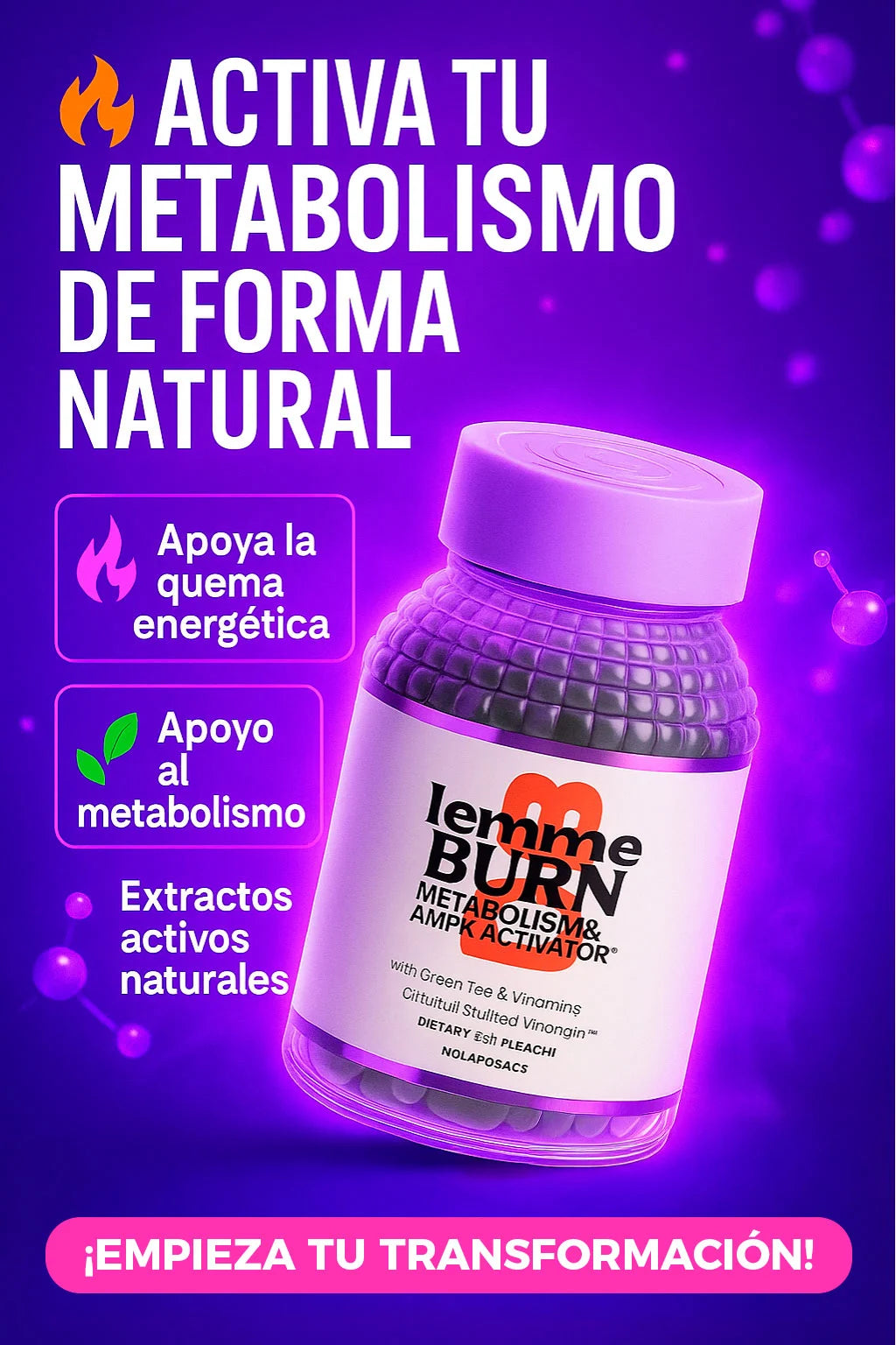 Lemme Burn™ | Quemador de Grasa Localizada AMPK | Reduce Grasa Difícil Rápido